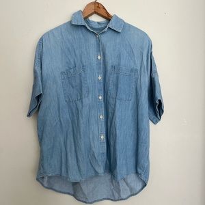 Madewell Chambray mid-sleeve button down.